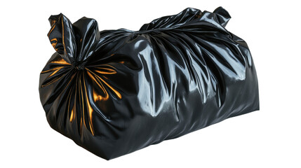 black plastic bag isolated on white background 
