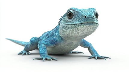 Fototapeta premium cute animation of lizard full body stock image, isolated on a white background