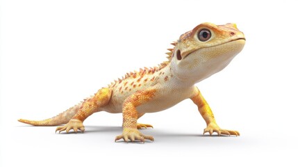 Obraz premium cute animation of lizard full body stock image, isolated on a white background