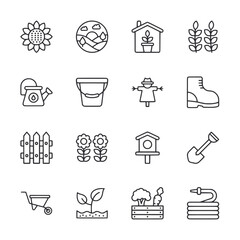 A set of garden and yard icons