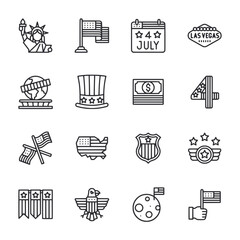 A set of icons for the 4th of July