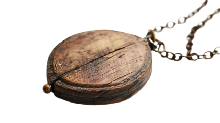 Rustic Wood Locket on transparent background PNG.