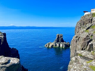 view of the sea from the cliff