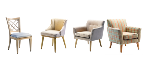 Furniture chairs fabric seat various design clipart 