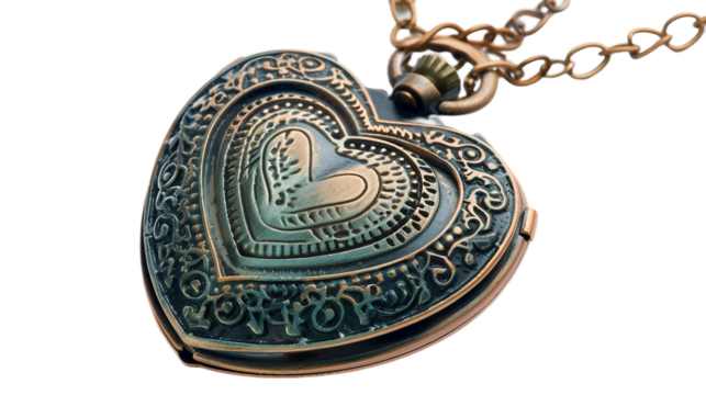 Heartfelt Message Locket on transparent background PNG.