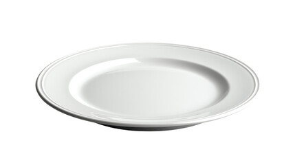empty white plate isolated on white background