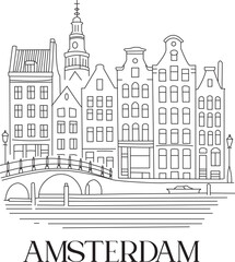 Amsterdam City Line Draw Simple Minimalist