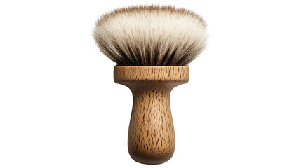 Wooden shaving brush isolated on white background 