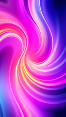 Obraz premium A mesmerizing abstract design for a mobile phone wallpaper, featuring a swirling gradient of vibrant neon colors blending into one another with soft, glowing edges. Perfect for modern and aesthetic th