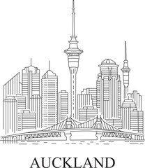Auckland City Line Draw Simple Minimalist