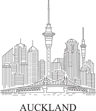 Auckland City Line Draw Simple Minimalist
