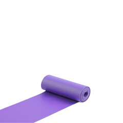 Rolled Up Purple Exercise Mat on transparent background