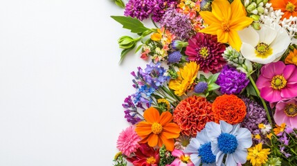 Vibrant Colorful Wildflower Bouquet Floral Arrangement Spring Blooms Summer Flowers