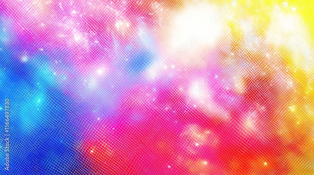 Poster Bright Gradient Mesh Background with Colorful Textures and Patterns