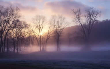 Obraz premium sunrise in the fog