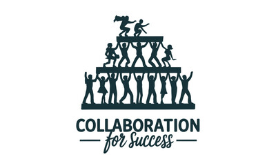 Collaboration Minimal vector silhouettes and business clip art logo icons set.