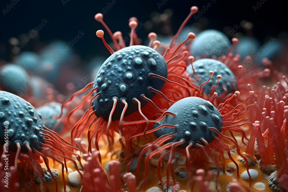 Poster exploring unicellular animals under microscopy a close-up view of microscopic life in a laboratory e