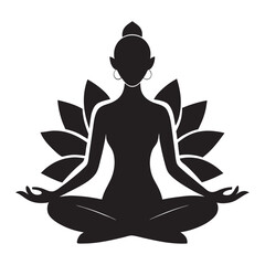 Yoga Pose Silhouettes. Vector silhouette illustration on white background