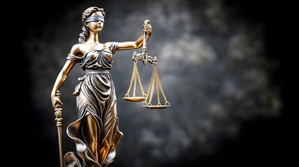 Legal and law concept statue of Lady Justice with scales of justice
