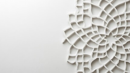 Fototapeta premium Abstract White Geometric Mandala Design Background