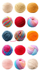 Image of Yarn ball png element set, transparent background printed on Glass Photo Prints