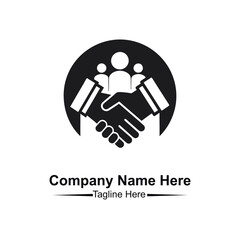 Black Vector Graphic Partnership Handshake Icon