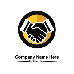 Black Vector Graphic Partnership Handshake Icon