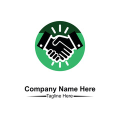 Fototapeta premium Black Vector Graphic Partnership Handshake Icon