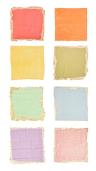 PNG Vintage rainbow ripped paper element set, transparent background