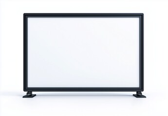 a blank projector screen on a white background.