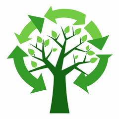 Recycling Tree Symbol Vector Illustration & Clipart