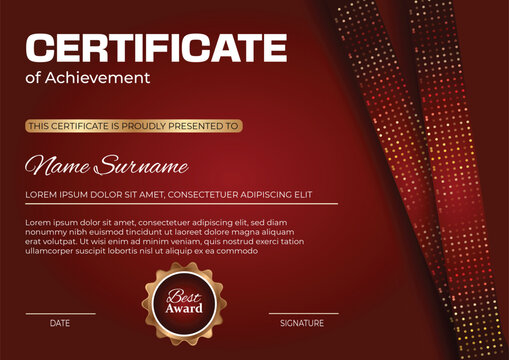 vector luxury certificate of achievement, appreciation badge, award diploma