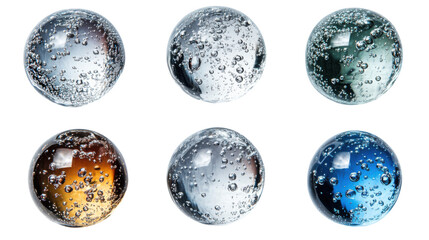 Set of water drops isolated on white background 