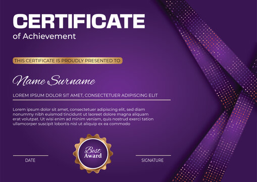 certificate of achievements and accomplishments official letter golden vector 