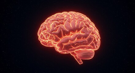 Glowing Human Brain Neural Network Intelligence Mind Power Abstract Concept