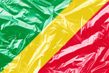 congo Red and Yellow Crumpled Paper with Texture and Pattern