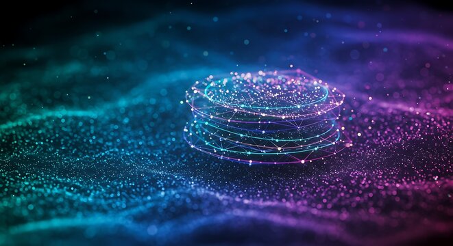 Abstract Digital Network Data Cloud Futuristic Tech Background
