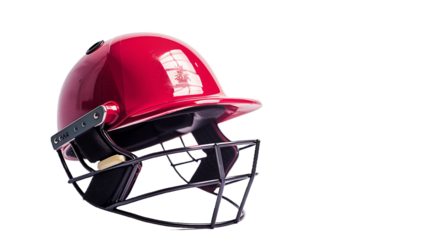 Gleaming Cricket Helmet on transparent background PNG.