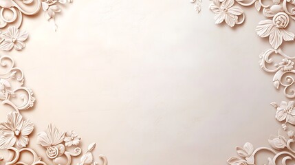 Elegant Floral Design Background With Ornate Frame