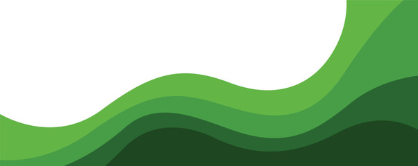 Modern green gradient banner background. Graphic design banner pattern background template with dynamic wave shapes