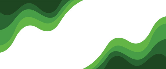 Modern green gradient banner background. Graphic design banner pattern background template with dynamic wave shapes