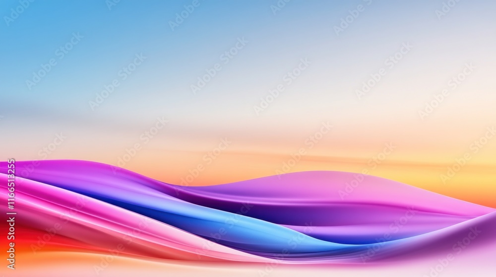 Poster abstract waves of color blending in a serene gradient backdrop.