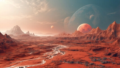 Stunning Wallpaper Background Featuring a Mars Landscape Evoking Cosmic Exploration