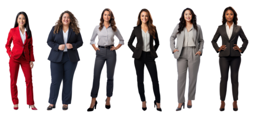 PNG Diverse women in professional attire, element set on transparent background
