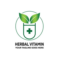 Herbal Vitamin Logo Template Design