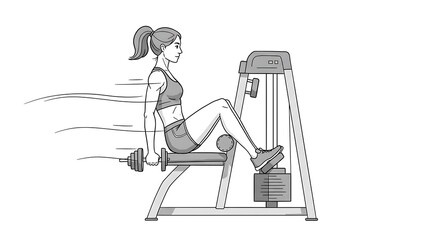Woman Leg Press Workout Fitness Exercise Gym Machine Strength Training Healthy Lifestyle