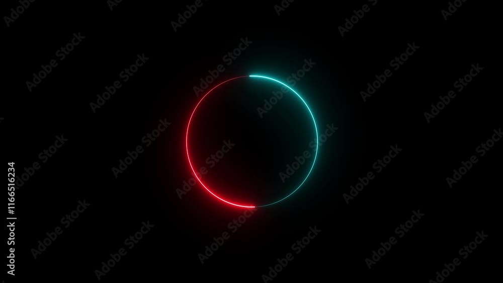 Aufkleber abstract neon circle isolated on black background. charging and loading icon animation.