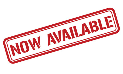 NOW AVAILABLE red stamp text vector