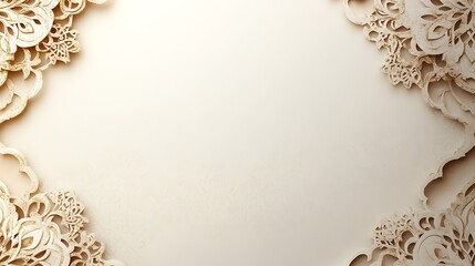 Elegant Beige Floral Lace Border Design