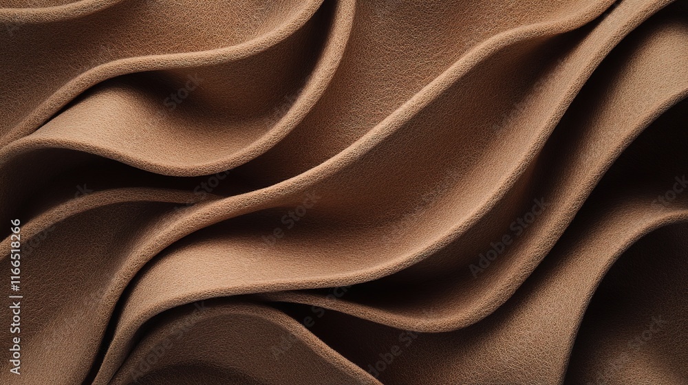 Poster abstract brown felt texture with flowing waves for background art